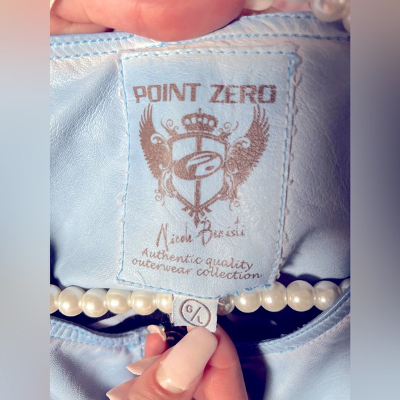 NEW Point Zero baby blue leather imitation jacket - Picture 2 of 10